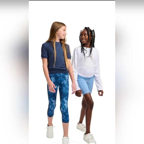 BNWOT LOLE Youth Girls Set Biker Short & Capri Leggings Size 10–12 Activewear - Picture 1 of 4